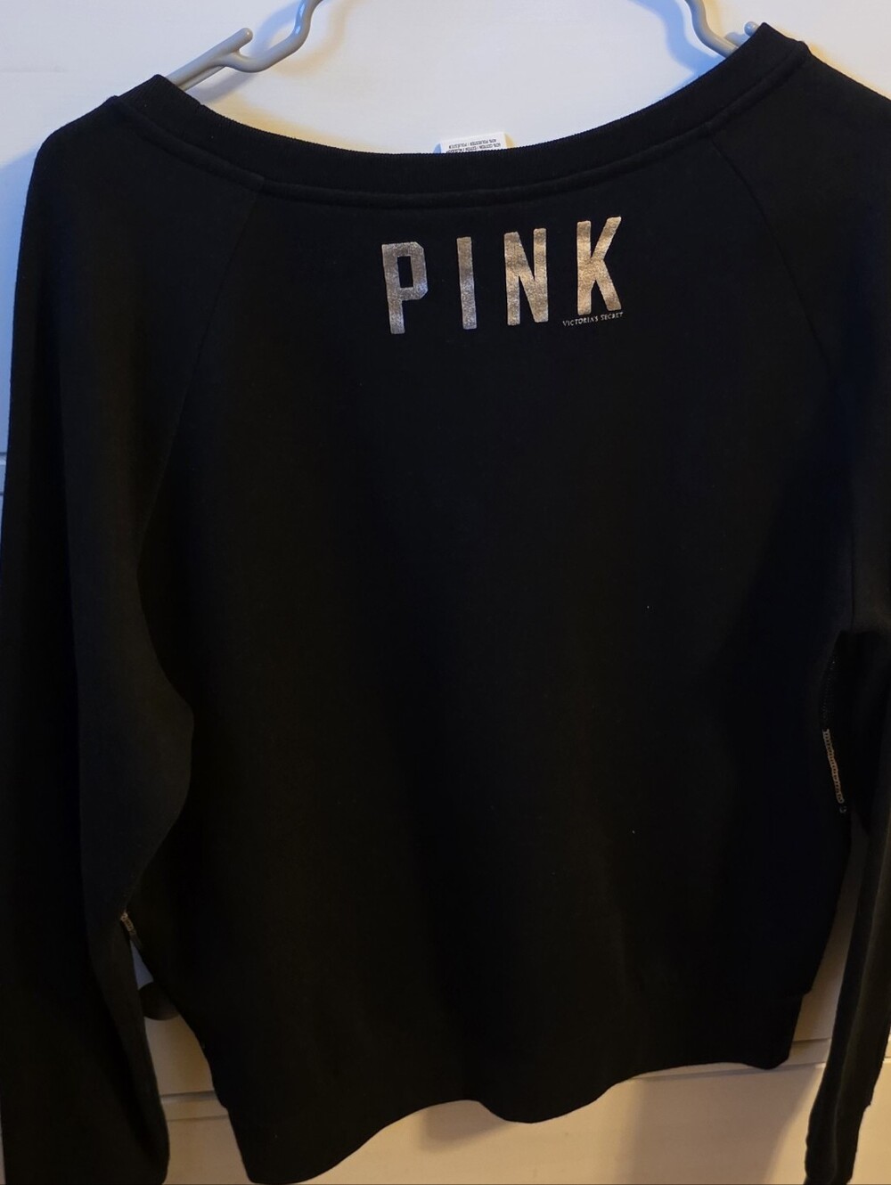 NWOT Victoria's Secret PINK silver sequin sweatshirt size Large - Picture 4 of 4